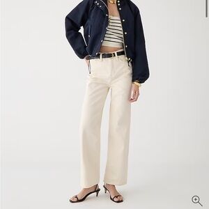 Jcrew Slim Wide Leg Jeans Ecru